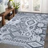 Washable Vintage Patchwork  Printed Rug Non Slip Low Pile Rug Soft Throw Floor Cover Foldable Indoor Carpet for Living Room Bedroom Playroom - 4 of 4