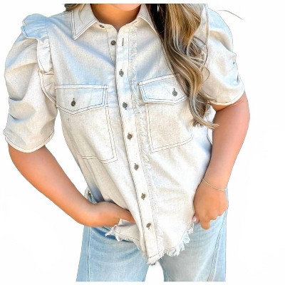 Women's Midnight Stroll Button Up Top - GiGiO