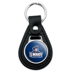 University of Mary Primary Logo Black Leather Keychain - 1 of 4