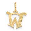 Black Bow Jewelry 14k Yellow Gold, Isabelle Collection, Mini Letter W Initial Charm - 3 of 4
