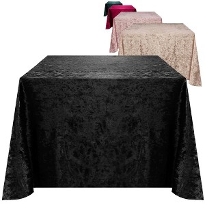 RCZ Décor Elegant Square Table Cloth - Made With Fine Crushed-Velvet Material, Beautiful Black Tablecloth With Durable Seams - 1 of 4