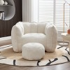 Chenille Bean Bag Chair for Adults,Square Bean Bag Sofa with High-Resilient Foam & Footstool for Living Room,Gaming,Reading-Cuddlewood - 3 of 4