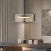 LLHZSY Modern Matte Black Acrylic LED Drum Chandelier Linear Island Pendant Light - 19 7/10" - 2 of 4