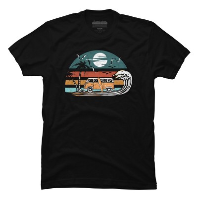 Men's Design By Humans Summer Surf and Sand In My Van By lampudoft T-Shirt