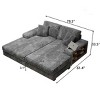 TiramisuBest Convertible Corduroy Sleeper Sofa Chair, Oversized Fluffy Lounge Sofa with Double Chaise, Modern Combination Couch for Living, Beige - 3 of 4