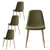 Oslo Dining Chairs Set Of 4,Linen Dining Chair with Oak Metal Legs-Maison Boucle - 2 of 4