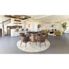 Zuo Modern Ace Barstool Set of 2, 40.9" H, Brown Faux Leather, Walnut Faux Wood Frame, Modern Ergonomic Design - 3 of 4