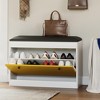 Shoe Storage Bench Modern Shoe Organizer Bench with Flip Drawer & PU Cushion - 4 of 4