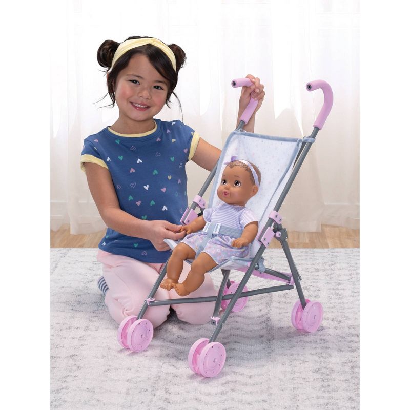 Perfectly Cute Star Print Fold Up Stroller for Baby Doll, 2 of 9