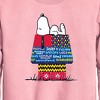 Boys' - Peanuts - Snoopy Patchwork Doghouse Graphic Long Sleeve Fleece Sweatshirt - 2 of 4