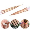 Unique Bargains Nail Art Liner Brushes Nails Gel Polish Painting Nail Art Design Brush Pen Set Nail Dotting Drawing Pen Rose Gold Tone - 2 of 4