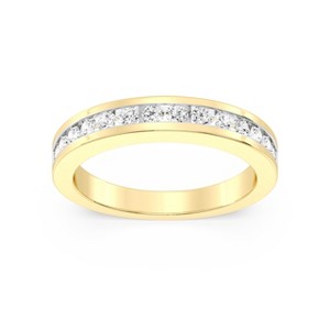 GILDED 1, 1/2, 1/4, 1/10 Carat Lab Grown Diamond in 14KT Gold Plated over 925 Sterling Silver Anniversary Bands | Eternity Stackable Rings | Size 7 - 1 of 4