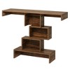 Resenkos Entryway Table, Console Sofa Table,42" Console Table, Wood Sofa Table Accent Table with Geometric Base Brown - 3 of 4