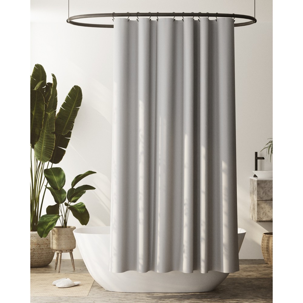 Photos - Shower Curtain Waterproof Post Consumer Recycled Cotton Shower Liner Gray - Zenna Home