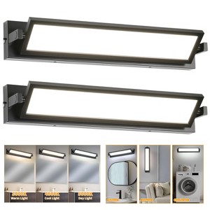 3 Color Temperature Dimmable Black Bathroom Vanity Light Bar 27inch 26W LED Modern Matte Black Bathroom Wall Lighting Fixtures Over Mirror - 1 of 4