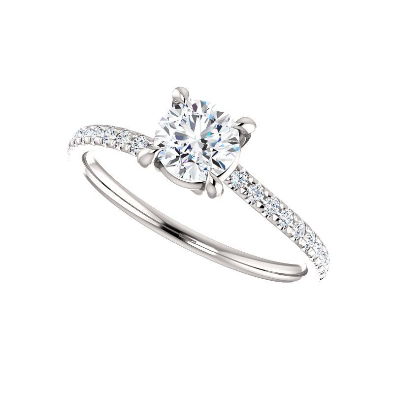 Pompeii3 5/8ct Diamond Engagement Ring Twist Claw Prong 14k White Gold Round Cut, 3 of 5