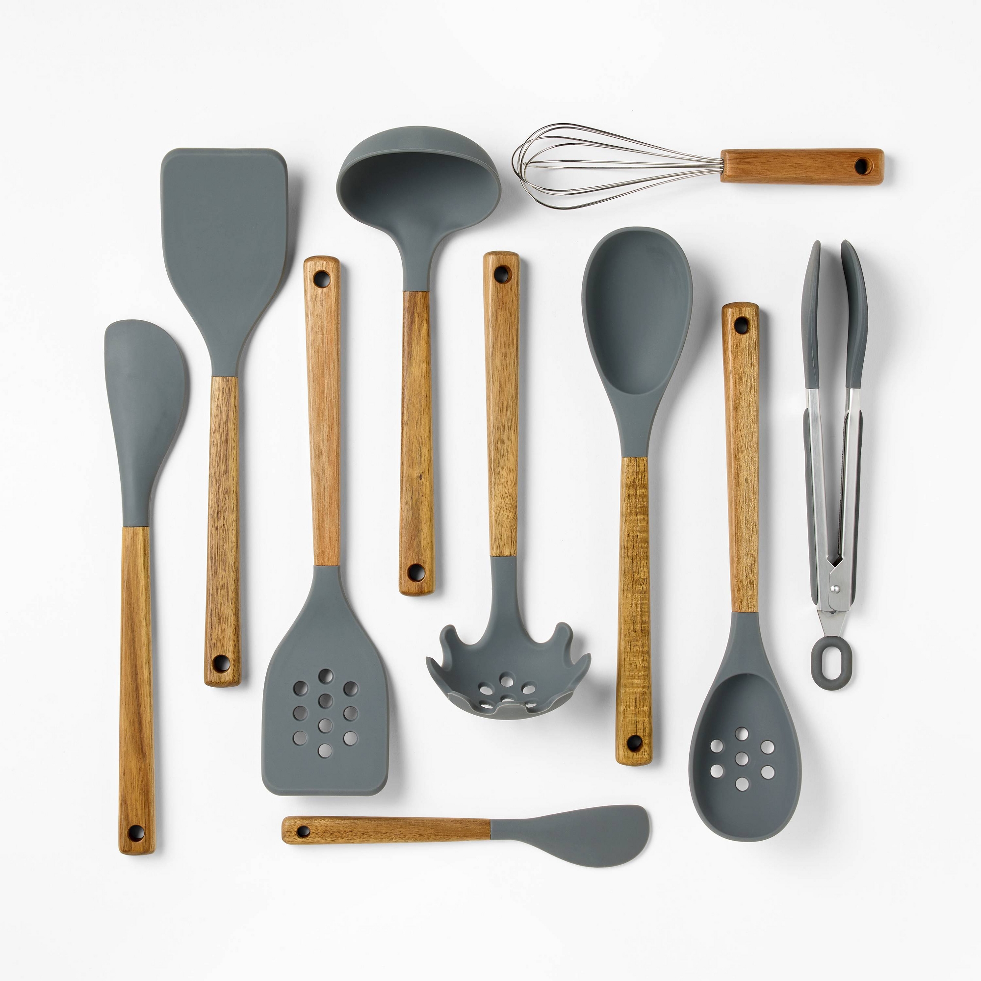 10pc Silicone/Acacia Kitchen Utensil Set