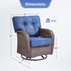 Buenhomino Patio Wicker Chairs Swivel Rocker - Rocking Outdoor Chair Set of 2, 360 Degree Patio Swivel Glider Chair with All-Weather Thicked Cushion - 3 of 4
