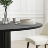 PexFix 52" Solid Wood Round Dining Table Kitchen Table for 4-6 with Tabletop and Fluted Cylindrical Base for Living/Dining Room Coffee Office Black - 4 of 4