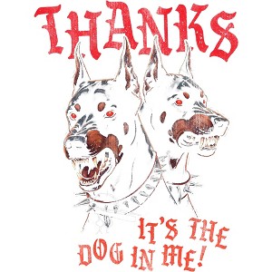 Rerun Island Men's Thanks Its The Dog In Me Short Sleeve Graphic Cotton T-Shirt - 1 of 2