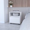 GlasFlength Nightstands Modern Nightstand Bedroom Nightstand Elegant Bedside Table with Drawer for Living Room, White, 15.7"*15.7"*20.4" - 2 of 4