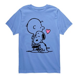 Boys' - Peanuts - Snoopy Charlie Hug Short Sleeve Graphic T-Shirt - 1 of 4