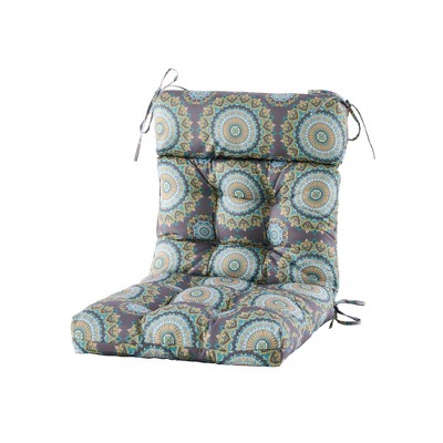ARTPLAN Patio Chair Cushions Combined Seat and Back,Tufted Outdoor Swivel Chair Cushion with Tie,44"x20"x4"，1 Count,Floral