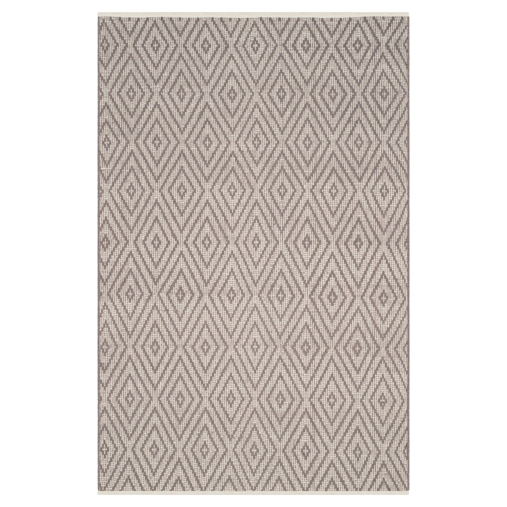 Gray/Ivory Diamond Flatweave Woven Accent Rug 3'x5' - Safavieh