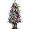 4.5 FT  Premium Snow Flocked Artificial Christmas Tree, Mini Xmas Pine Tree for Christmas Decoration,Yard,Home,Office - 2 of 4