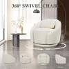 COLAMY Single Upholstered Swivel Sofa , 360°Swivel Accent Chair with Lumbar Pillow for Living Room, Bedroom, Beige - 3 of 4