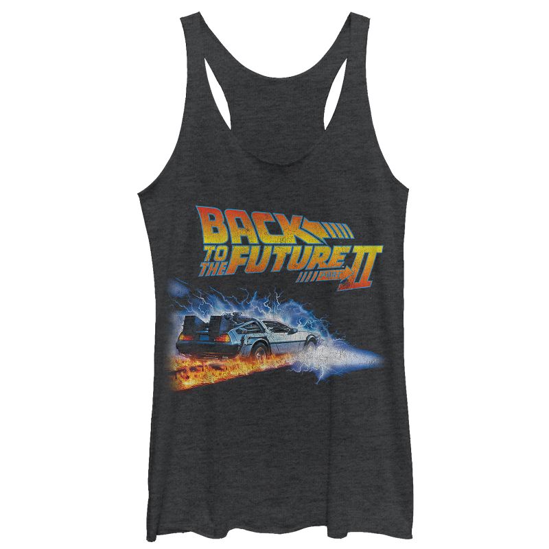 Women's Back to the Future Part 2 Electric DeLorean Racerback Tank Top, 1 of 4