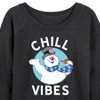 Women's - Frosty The Snowman - Christmas Lightweight French Terry Wide Neck Long Sleeve Graphic Shirt - 2 of 4