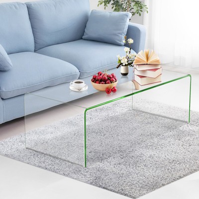 Clear Tempered Glass Modern Coffee Table, 45"