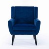 CAVINAS Linen/Velvet/Teddy/Leather Upholstered Accent Chair with Black Legs,Modern Upholstered Armchair with Wood Frame for Living Room - 4 of 4