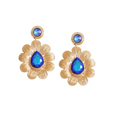 SOHI Women's Teardrop Flora Drop Earrings