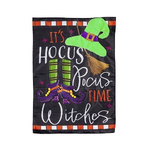Evergreen Garden Flag Hocus Pocus Time Applique Double Sided Indoor Outdoor Decor 18" x 12.5" - 1 of 3