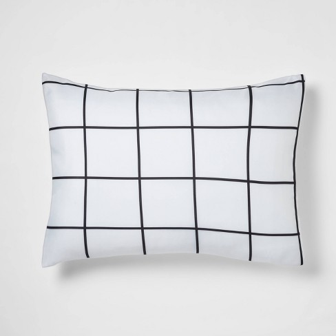 Black and outlet white grid pillow