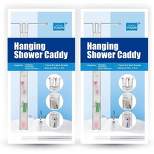 Grand Fusion - Hanging Shower Caddy 2 pk - Hanging Fabric Shower Caddy Mesh Design attaches to shower rod via grommets or hook and loop straps. Holds Shampoo, Body Wash, Razors, Poufs