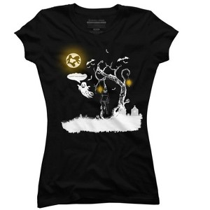 Junior's Design By Humans Happy Halloween By Gheofast T-Shirt - 1 of 3