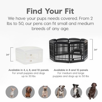 White Plastic 4-Panel Pet Playpen for Small and Medium Dogs