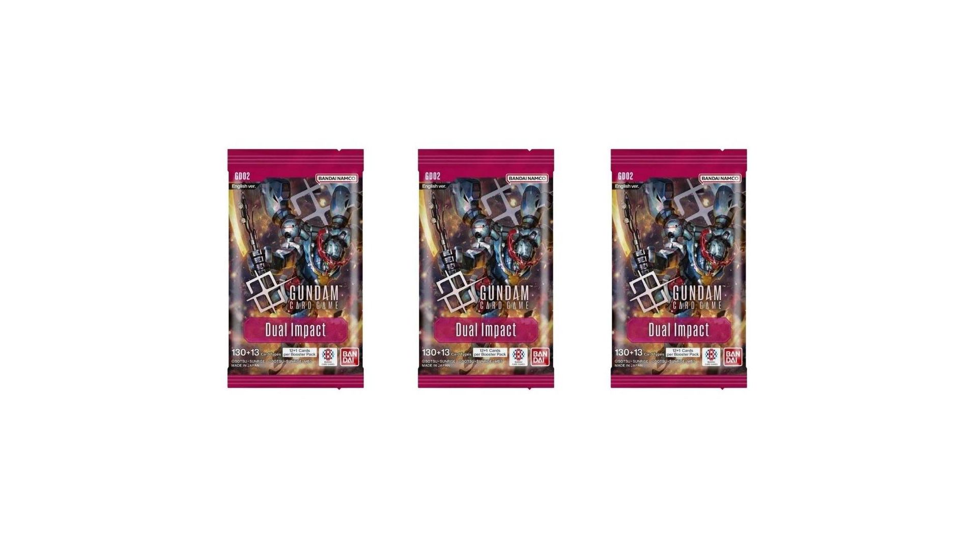 Bandai Gundam Card Game Booster Pack - Dual Impact (GD02) - 3 Packs - 36 Cards
