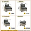XIZZI All-Weather Rattan Furniture, Sectional Sets w/ Optional Solar Light-Up Coffee Table & Ottoman, Choose 6-9pc Configs in 8 Fade Resistant Colors - 3 of 4