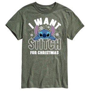 Men's - Lilo and Stitch - I Want A Stitch For Christmas Short Sleeve Graphic T-Shirt - 1 of 4