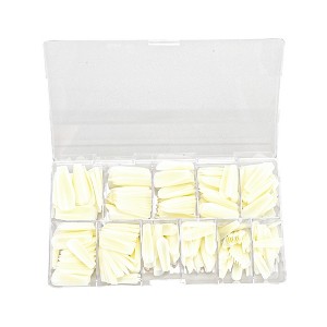 Unique Bargains Women's Trapezoid Fake Nails Beige 1 Set - 1 of 4