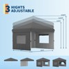 Garvee 10x10 Pop Up Canopy Tent Outdoor Canopy One-Person Set Up Heavy Duty Commercial Instant Tent Shelter, 3-Sidewall+Gray - 3 of 4