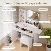 CuisinSmart Makeup Vanity Set, Makeup Desk with 3 Lighting Modes, Drawers & Storage Shelves, Storage Stool, Dressing Table for Bedroom - 4 of 4