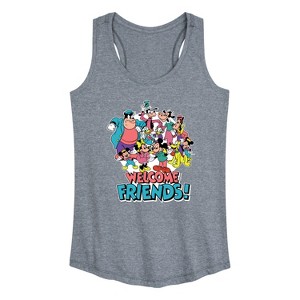 Women's - Disney - Welcome Friends! Graphic Racerback Tank - 1 of 4