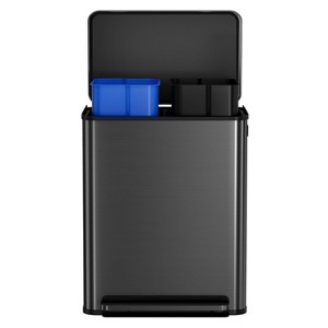 Pedal Trash Bin with,16 Gallon Automatic Garbage Can, Kitchen Trash Can, 60 Liter Touch Free High-Capacity Brushed Stainless Steel Waste Bin - 1 of 4