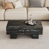 43.3" Modern Rectangular Coffee Table,Sturdy Wood Grain Marble Texture MDF Large Center Table for Living Room or Apartment-Baofuwish - 3 of 4