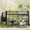 NicBex Twin Size Loft Bed Metal Bed Frame with Iron Mesh, Storage Stairs and Full Length Guardrail, Space Saving, No Box Spring Required - 2 of 4